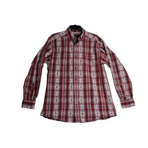 Ariat Pro Series L/S Vented Red Plaid Western Cowboy Work Shirt Mens Medium